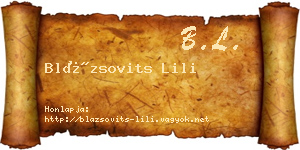 Blázsovits Lili névjegykártya